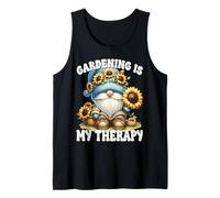 Gardening Is My Therapy Floral Sunflower Gnome For Summer Camiseta sin Mangas