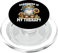 Gardening Is My Therapy Floral Sunflower Gnome For Summer PopSockets PopGrip para MagSafe