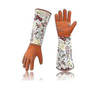 Gardening Rose Leather Gloves Women Extended Pro Gloves Rose Pruning Garden for Mother And Grandmother Gardening Gifts (red)