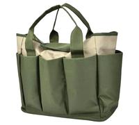 Gardening Tool Bag, Elastic Straps Gardening Bag, Multicompartment Hand Tool Storage with 8 Side Pockets Organizer Pouch, Garden Carry Bags for Gloves Wrenches Scissors Planting Pruning, 19x7x12 Inch