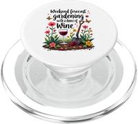 Gardening Wine Weekend Forecast Funny Wine Lover PopSockets PopGrip para MagSafe