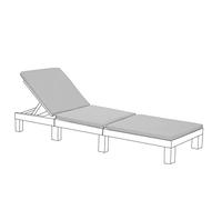 Gardenista Cojín de reemplazo para Tumbona de jardín para Allibert Keter Daytona | Cojín para Tumbona de ratán reclinable Muebles de Patio | Resistente al Agua y Ligero | Relleno con Fibra (Gris)