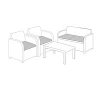 Gardenista Cojines de asiento para exteriores para muebles de ratán | Cojines de muebles de jardín para Carolina | Acolchado resistente al agua para muebles de patio | Duradero | 4 piezas (gris)