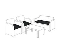 Gardenista Cojines para Exterior para Muebles de ratán | Cojines de jardín para Keter Allibert Carolina | Impermeables para Muebles de Patio | Livianos y duraderos | 4 Piezas (Negro)