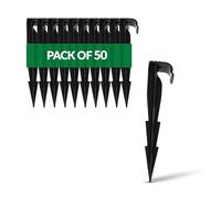GARDENIX 50 Pieza aquapeg Jardín Manguera Ancla Suelo Tierra Anclaje para Manguera de Goteo (Manguera Ranuras Horquilla, Negro
