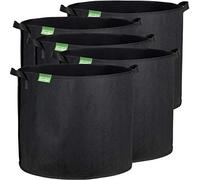 GardenMate 5X 95L Bolsas de Tela no Tejida para Plantas - Altura 42 cm Ø 53,3 cm - Blackline