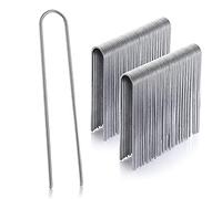 GardenMate - Juego de 100 estacas de fijación de Acero galvanizado Inoxidable, 200 mm, 25 mm de diámetro, 3,8 mm, Cabeza Redonda, para Suelos Muy Duros