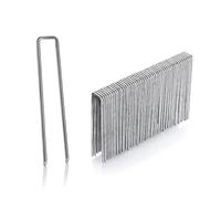 GardenMate - Juego de 50 estacas de Anclaje galvanizadas (100 mm, 13 mm, diámetro: 2,9 mm, Anclaje de fijación al Suelo para jardín de Acero galvanizado, estacas para fijación de