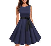 Gardenwed - Vestido vintage de cóctel para mujer, Audrey Hepburn, para fiestas swing, de estilo retro de los años 50 - azul - 3X-Large
