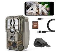 GardePro E5 2.0 Cámara de Caza (No Celular, Sin WiFi), Incluye Tarjeta SD 64GB, Video 4K, Disparo 0,1s, Visión Nocturna Sin Brillo 30m, Impermeable IP66, Cámara de Caza Activada por Movimiento