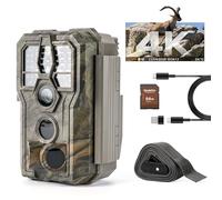 GardePro E5 2.0 Camara Fototrampeo 4K, Tarjeta SD de 64 GB, 64MP 4K Cámara Fototrampeo, IP66 Camara de Caza, IP66