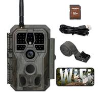 GardePro E8 Câmaras de Caça Tarjeta de 32 GB WiFi Antenna con App 64MP 1296P H.264 Vidéo, Camara Fototrampeo con Alcance de Visión Nocturna de 30m y 0,1s Tiempo de Activación, LED IR de No-Glow, IP66