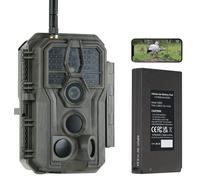 GardePro E8P Camara Fototrampeo WiFi, Batería de 8000mAh | 64MP 1296P H.264 Cámara Caza, IP66 Cámara Fototrampeo con Envío al Móvil, IR Invisible No Glow 940nm