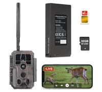 GardePro X50 Pro MAX Câmaras de Caça 4G LTE con Transmisión en Vivo, Recargable 8000mAh, Tarjeta SD Incorporada, 48MP 1296P, Camara Fototrampeo X50PLMB con Alcance de Visión Nocturna