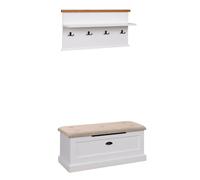 Garderoben-Set Galineo Armario de Salón 2-teilig Color Blanco MDF Roble Natural