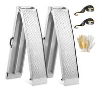 gardhom 2X Rampa Coche Plegable 340kg Aluminio Rampas de Carga 228x28x4.5cm Portátil Rampa Moto, Bicicletas, Remolques, Cortadoras de Césped, Sillas de Ruedas