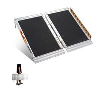 gardhom Rampa para Sillas de Ruedas 61CM Rampas Plegables para Sillas de Ruedas Portátiles Antideslizantes Rampas Sillas de Ruedas para Umbrales Escaleras