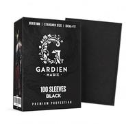 Gardien Magie - 100 Fundas de 66x91 Negro Brillo para Cartas Estándar 63x88 mm, Protectores Opacos para Cartas Coleccionables y Juegos de Cartas, Ajuste Preciso, Barajado Suave, Protección Premium