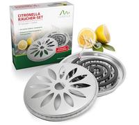 Gardigo® 10x Espiral de Incienso Citronela Antimosquitos + Porta-Inciensos