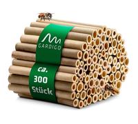 GARDIGO® 300 Tubos de Bambú Premium para Hotel de Insectos, Cañas Naturales | para Nidos de Abejas Solitarias | Sin astillas y con bordes limpios | Accesorios para Refugio de Insectos | Bambú Natural