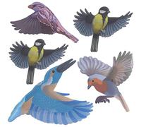 GARDIGO® Adhesivos Anticolisión para Aves - Set de 5 | Siluetas Adhesivas para Invernaderos | Protección de Ventanas Contra el Impacto de Aves | Pegatinas de Pájaros | Adhesivos para Ventanas