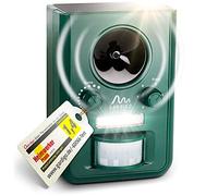 Gardigo® Ahuyentador con ultrasonidos para Aves | Sensor de Movimiento | Flash | Panel Solar | Dispositivo Repelente Gatos, Palomas, Ratones, Perros, Jabalíes | 5 Modos Ajustables, Alcance aprox.75 m²