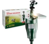 Gardigo® Ahuyentador Gatos Solar con Rociador, Espantapajaros Exterior, Aspersor de Agua Espanta Gatos Sensor Movimiento, Ahuyentador Palomas, Repelente Perros, Repelente Gatos | Alcance de 10 Metros