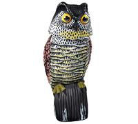 GARDIGO® Búho Espantapájaros con Rotación de Cabeza de 360° I Funciona SIN PILAS Búho Antipalomas Ahuyentador Repelente para Pájaros y Aves I Para Exterior: Jardín, Balcón, Etc.