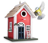GARDIGO® Casa de Pájaros I Comodero Nido para Pájaros Silvestres de Madera I Casita de Madera para Colgar Decoración para Jardín, Balcón, Terraza, Etc.