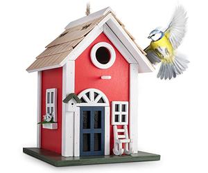 GARDIGO® Casa de Pájaros I Comodero Nido para Pájaros Silvestres de Madera I Casita de Madera para Colgar Decoración para Jardín, Balcón, Terraza, Etc.