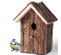 GARDIGO® Casita y Comedero para Pájaros | Acabado Natural | Casa de Madera para Pájaro, Casita Decoración de Jardín, Terraza o Balcón, Nido de Pájaros, Comedero Pajaros Exterior