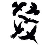 GARDIGO® Pegatinas de protección contra pájaros - 5 unidades I Lámina para ventana contra pájaros I Negro | Pegatinas para ventanas, puertas, jardines de invierno I Protección de ventanas contra