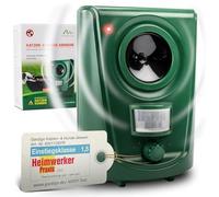 Gardigo® Repelente Gatos y Perros Potente | Ahuyentador de Animales para Coche | con Ultrasonidos 20-60 kHz | Dispositivo Repelente para Gatos | Ahuyentador de Perros para Jardín | 120°, Cobertura 12m