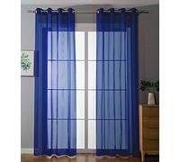 Gardinenbox 20332-cn2 - Juego de 2 Cortinas Transparentes con Ojales (225 x 140 cm), Color Azul