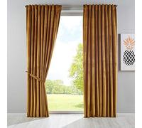 Gardinenbox 20357 Cortina Opaca «Milano» de Terciopelo Opaco, Cinta de sujeción con cordón, Banda de Planchado Ajustable 2 Stück HxB 235x135 cm