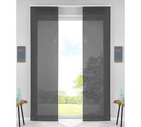 Gardinenbox 85589N2 Juego de 2 Cortinas correderas (245 x 60 cm), Color Negro