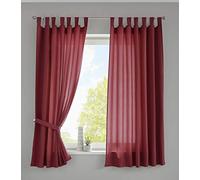 Gardinenbox Berlín 20400N2 - Juego de 2 Cortinas para Bufanda, 175 x 140 cm, Opacas, microsatén, translúcido, Color Burdeos