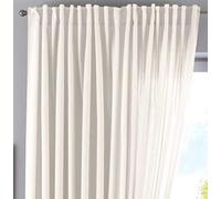 Gardinenbox Cationic Jena-Cortina Opaca con Aspecto de Lino Jaspeado, con alzapaños, Poliéster, Beige, HxB 250x300 cm