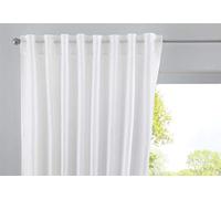 Gardinenbox Cationic Jena-Cortina Opaca con diseño de Lino, Poliéster, Blanco, HxB 145x140 cm