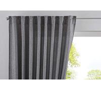 Gardinenbox Cationic Jena - Cortina Opaca con Trabillas, Aspecto de Lino, con alzapaños, 100% poliéster, 225 x 140 cm, Color Gris