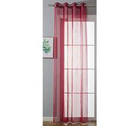 Gardinenbox Cortina con Ojales Transparente «Uni» (245 x 140 cm), Color Burdeos