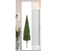 Gardinenbox Cortina corredera con Aspecto de Seda Salvaje y Panel de Voile, Poliéster, Árbol, 245 x 45 cm, 2 Unidades