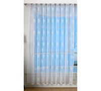 Gardinenbox Cortina Jacquard arqueada Cinta de Fruncido de Flores barrocas, Color Blanco, Universal, 13142, Poliéster, H245 x B450 cm (1er Pack)