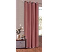 Gardinenbox Cortina Opaca con Ojales, Mate, translúcida, Lisa, con Tejido de microsatén, 225 x 140, Rosa Viejo