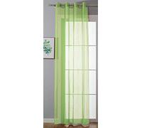 Gardinenbox Cortina Transparente con Ojales, 245 x 140 cm, Color Verde Manzana, Cortina con Ojales, para salón, 20332-cn