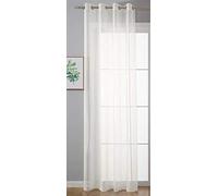 Gardinenbox Cortina Transparente con Ojales para salón, 20332-cn, 100% poliéster, Color Crema, Altura x Ancho 175 x 140 cm