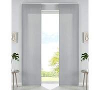 Gardinenbox Juego de 2 Cortinas correderas de Microfibra, 245 x 60 cm (Alto x Ancho), Color Gris Mate, Barras de contrapeso, 85600N2