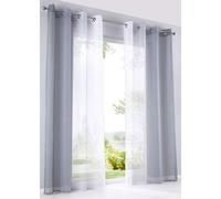 Gardinenbox Juego de 2 Cortinas Modena con Degradado Vertical, con Ojales y alzapaños, 245 x 140 cm, Tonos Azules, 10000183, poliéster, Tonos Grises, 175 x 140 cm, 2 Unidades
