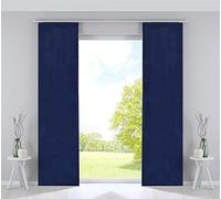 Gardinenbox Juego de 2 Cortinas Planas Opacas Milano, Terciopelo, Opacas, con Barras de contrapeso, Color Azul, Alto x Ancho 245 x 60 cm, 203571-2