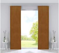 Gardinenbox Milano 203571-2 - Juego de 2 Cortinas para Paneles (Terciopelo, Opacas, 245 x 60 cm), Color Mostaza